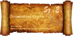Szombathy Ervin névjegykártya