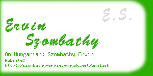 ervin szombathy business card